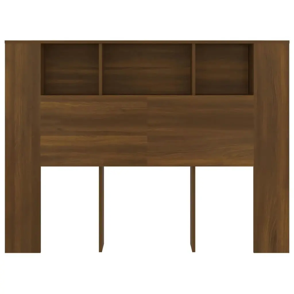 Headboard Cabinet Brown Oak 140x18.5x104.5 cm 817272