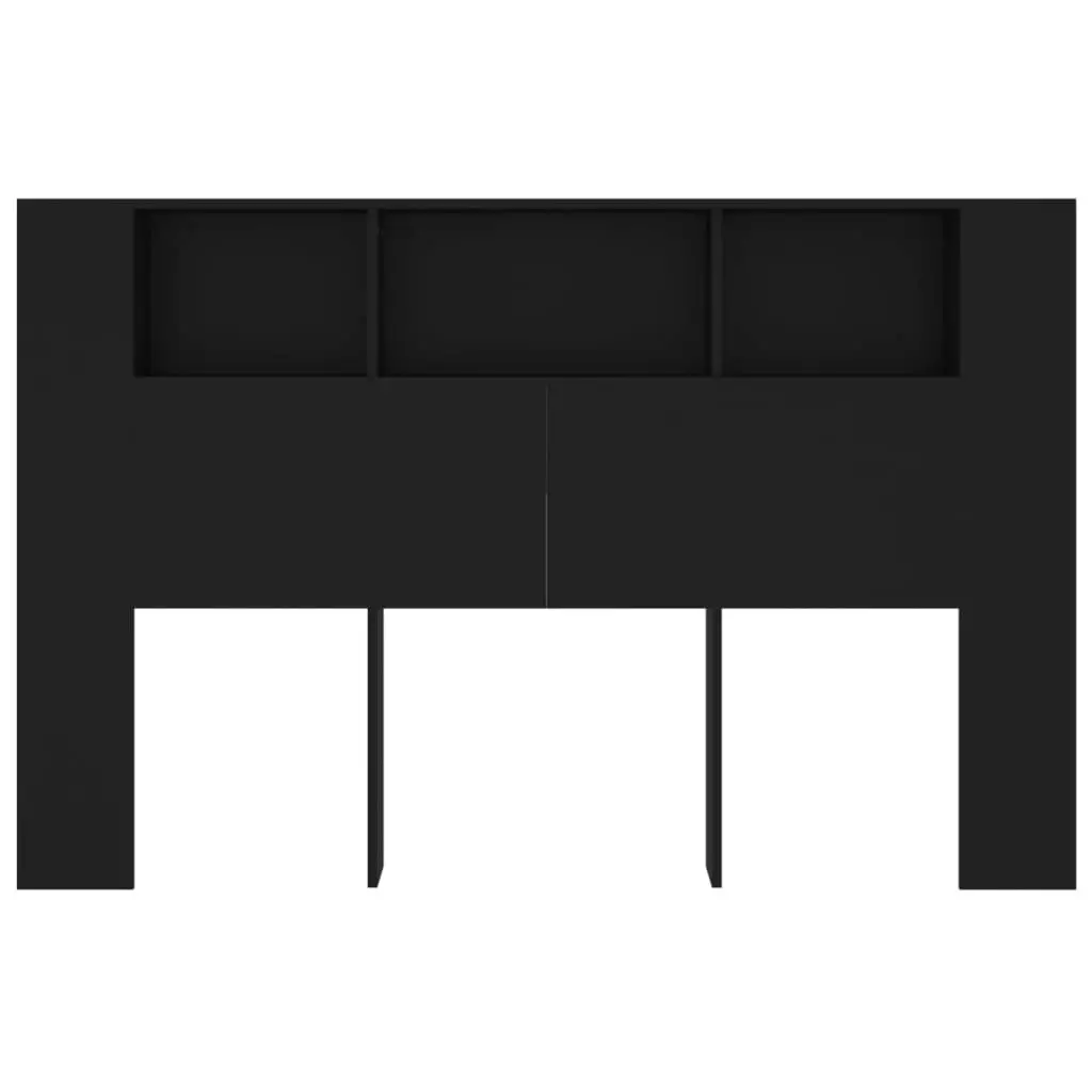 Headboard Cabinet Black 160x18.5x104.5 cm 811935