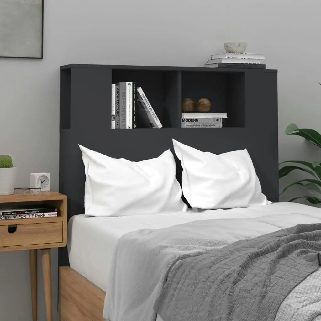 Headboard Cabinet Black 100x18.5x104.5 cm 811908