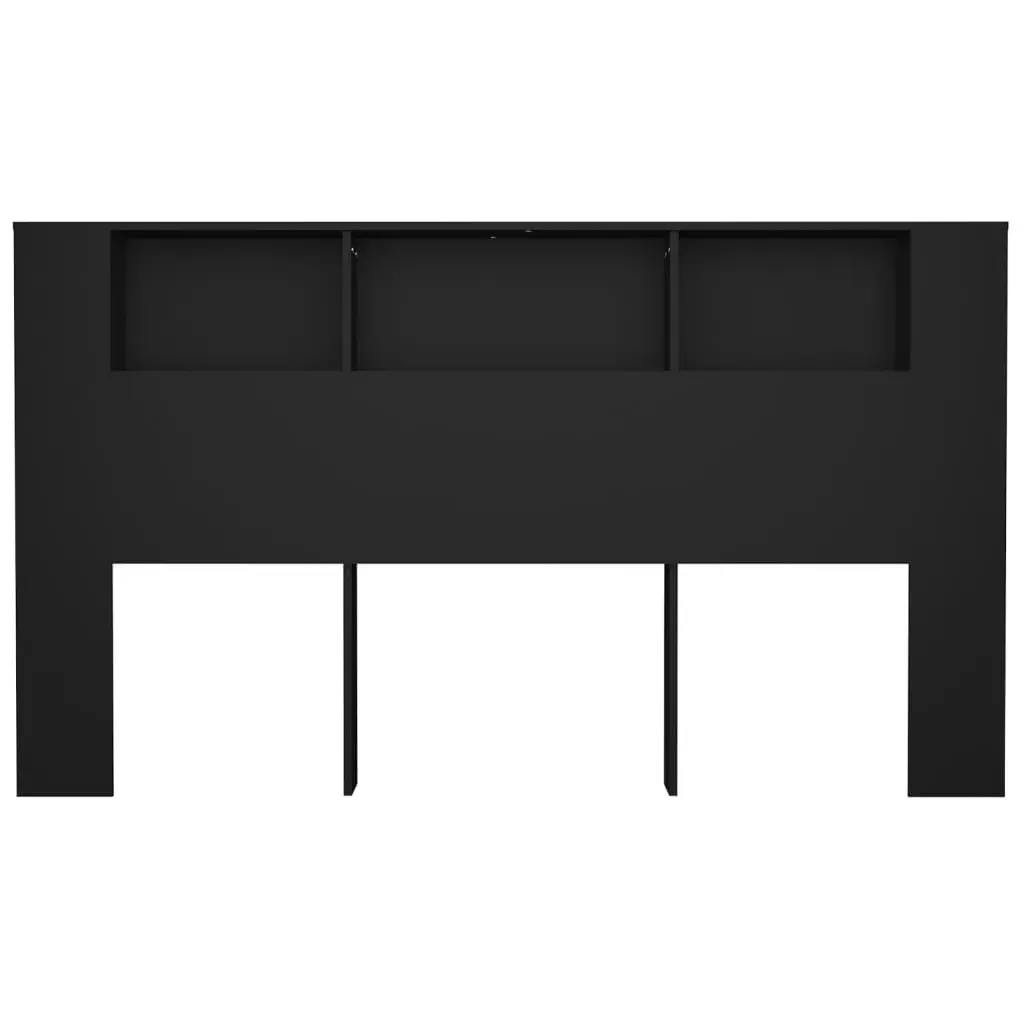 Headboard Cabinet Black 180x18.5x104.5 cm 811944