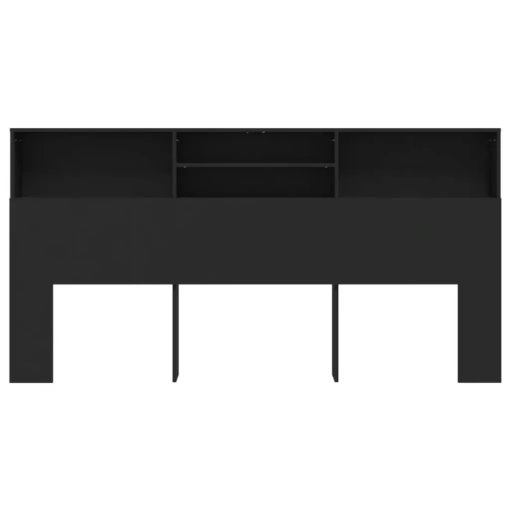 Headboard Cabinet Black 200x19x103.5 cm 811890