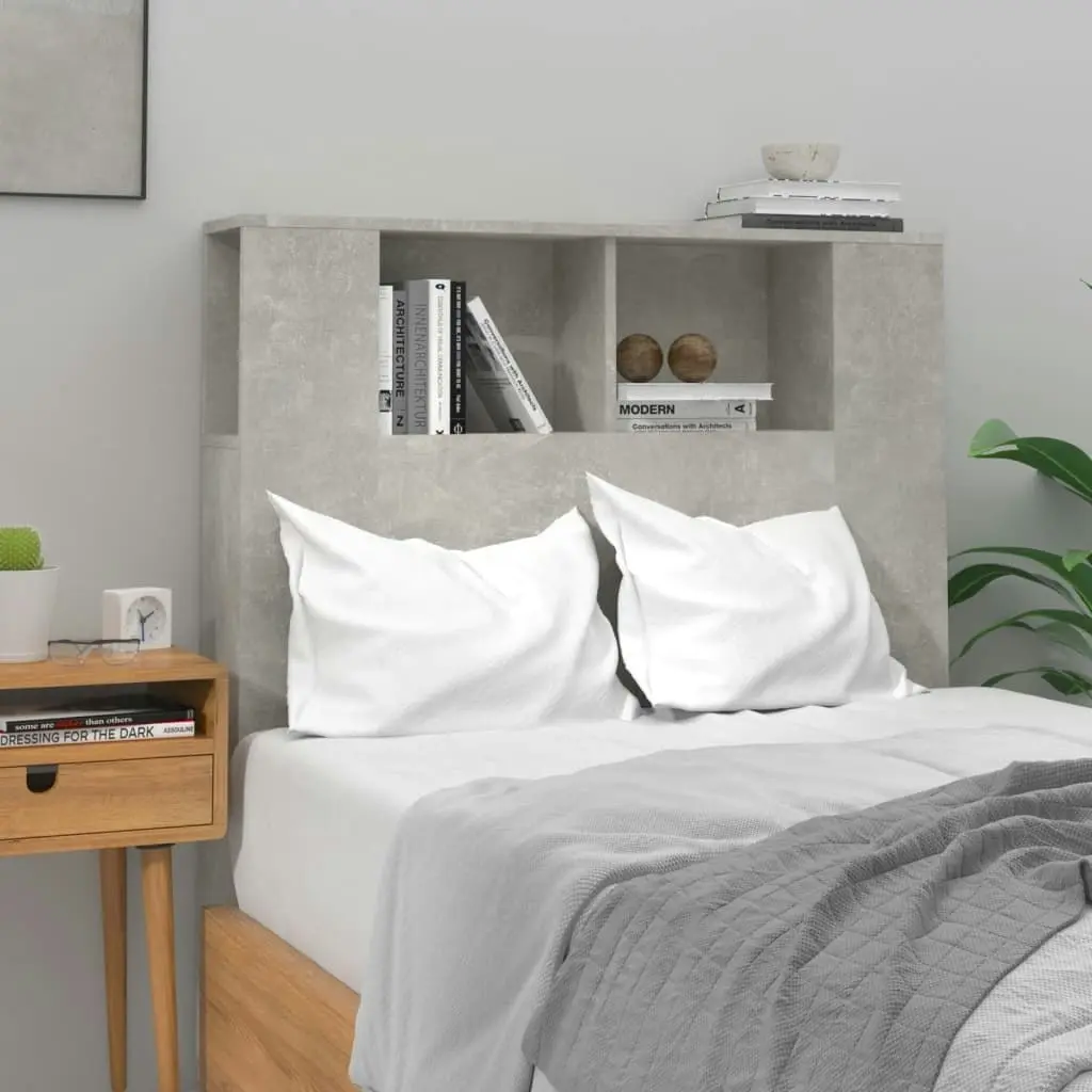 Headboard Cabinet Concrete Grey 100 cm 811911