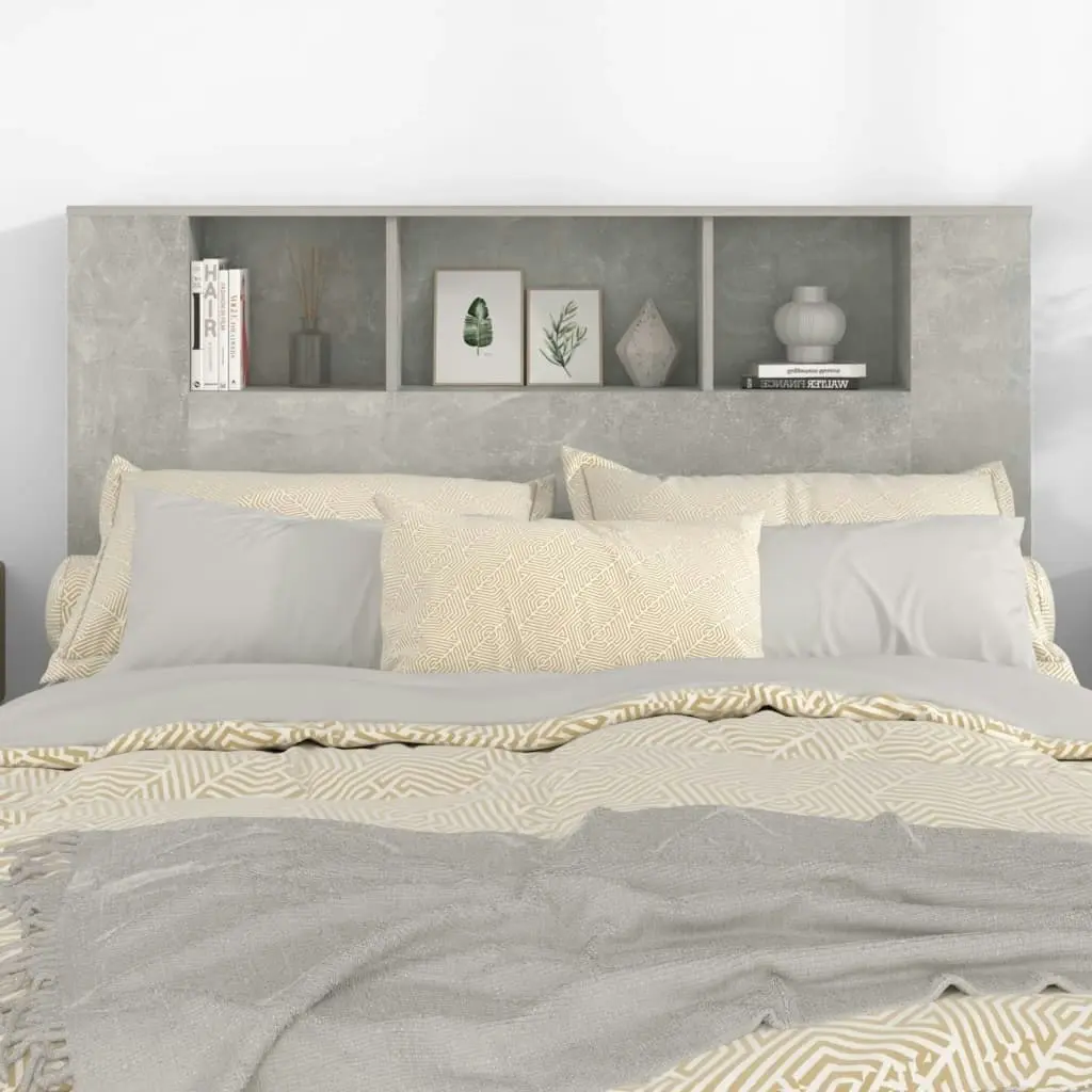 Headboard Cabinet Concrete Grey 140x18.5x104.5 cm 811929