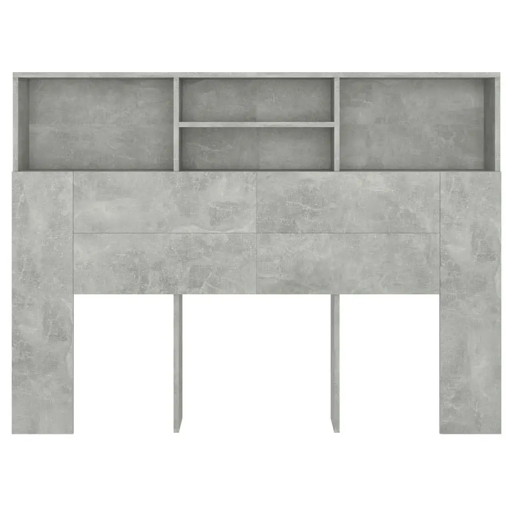 Headboard Cabinet Concrete Grey 140x19x103.5 cm 811866