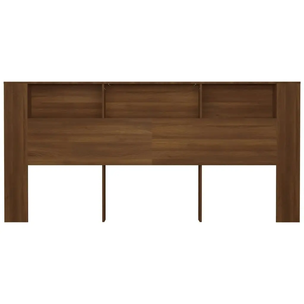 Headboard Cabinet Brown Oak 220x18.5x104.5 cm 817284