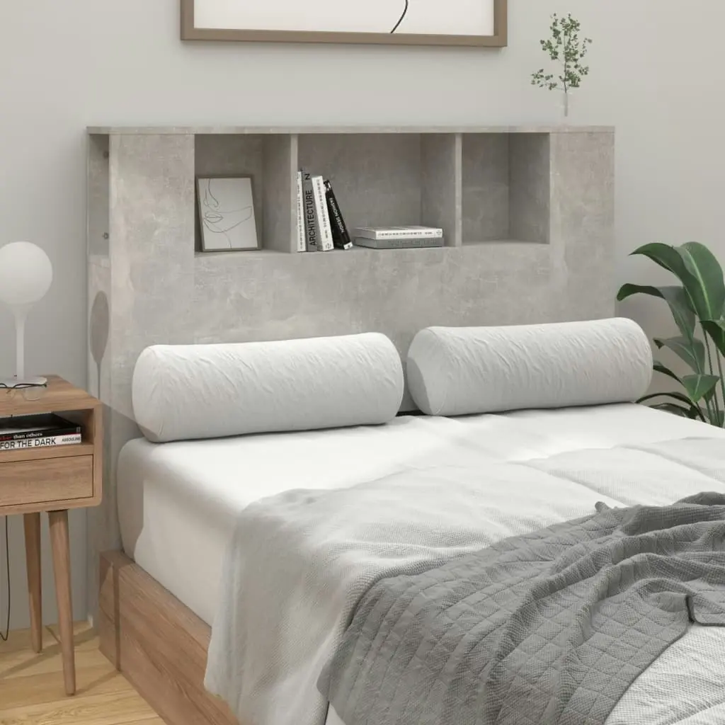 Headboard Cabinet Concrete Grey 120x18.5x102.5 cm 811920