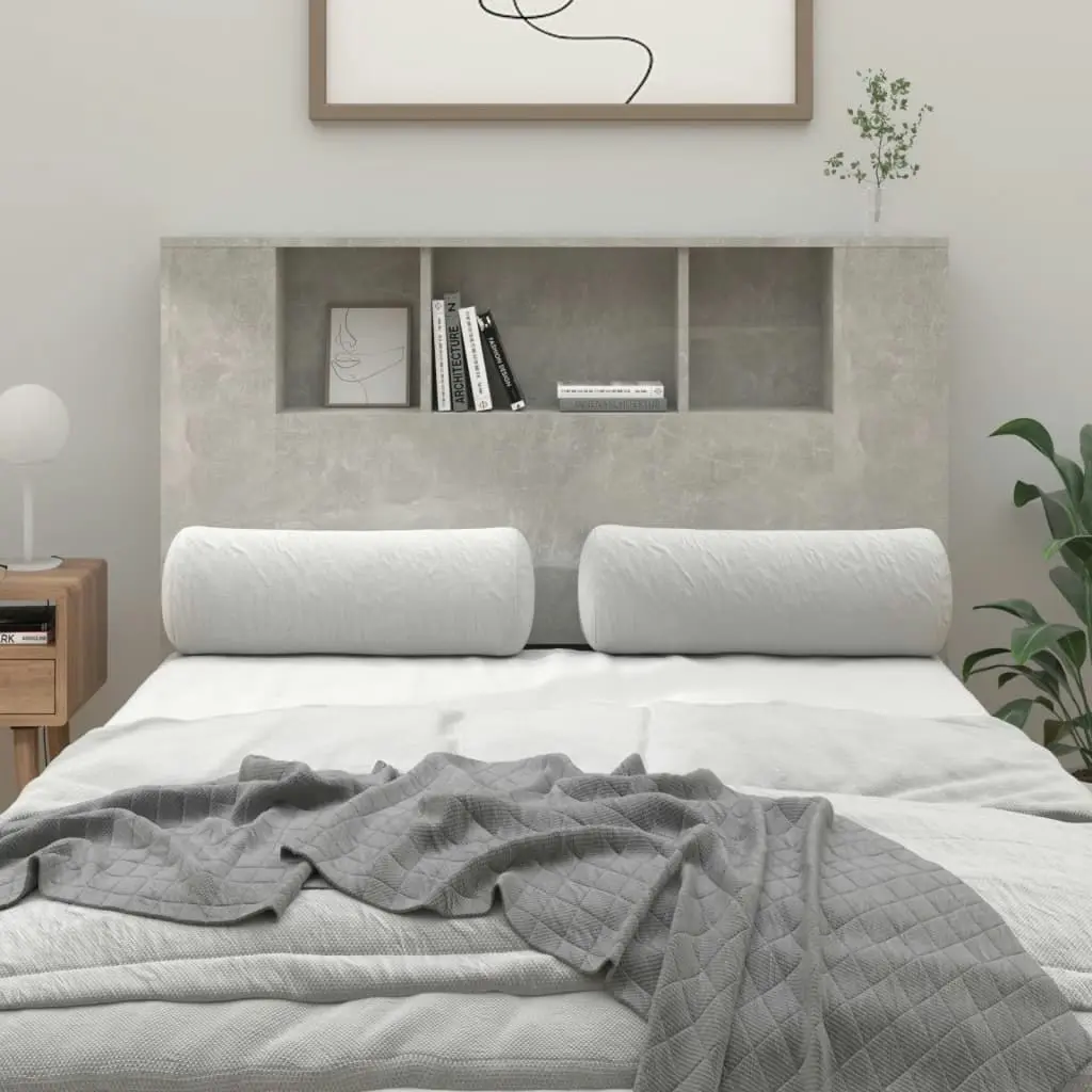 Headboard Cabinet Concrete Grey 120x18.5x102.5 cm 811920