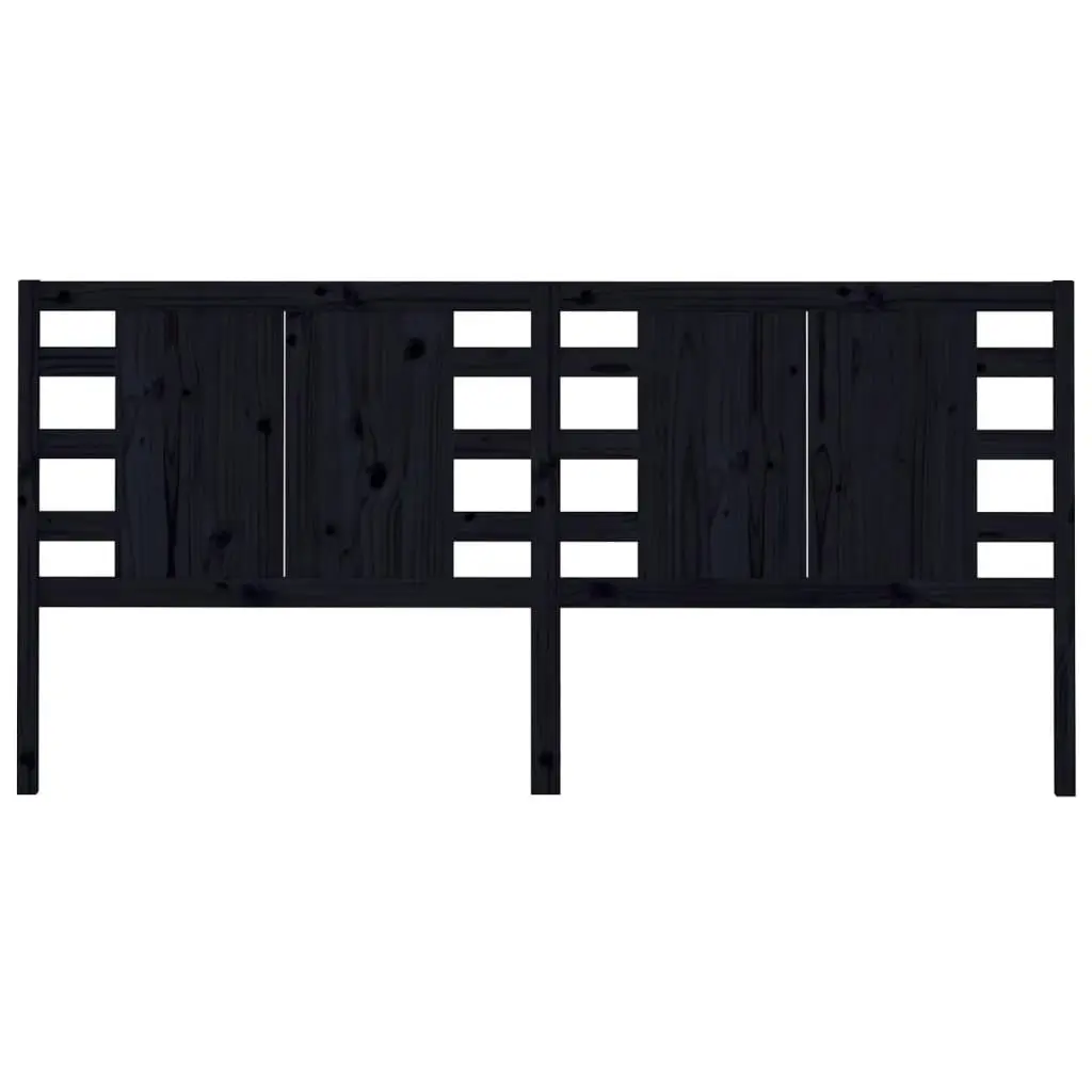 Headboard Black 186 cm Solid Wood Pine 818789