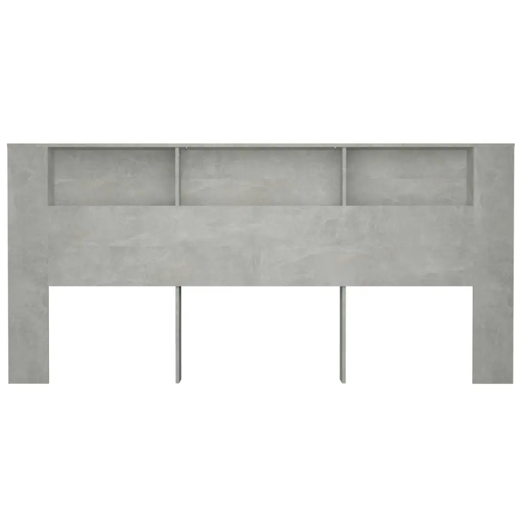 Headboard Cabinet Concrete Grey 220x18.5x104.5 cm 811965