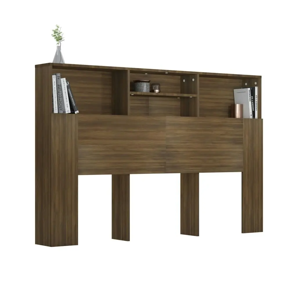 Headboard Cabinet Brown Oak 160x19x103.5 cm 817254