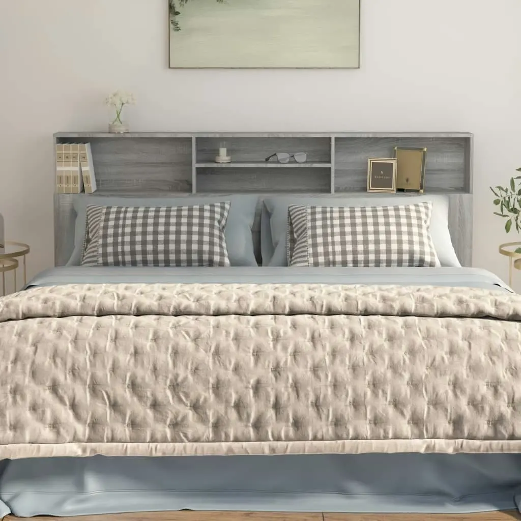 Headboard Cabinet Grey Sonoma 200x19x103.5 cm 817259