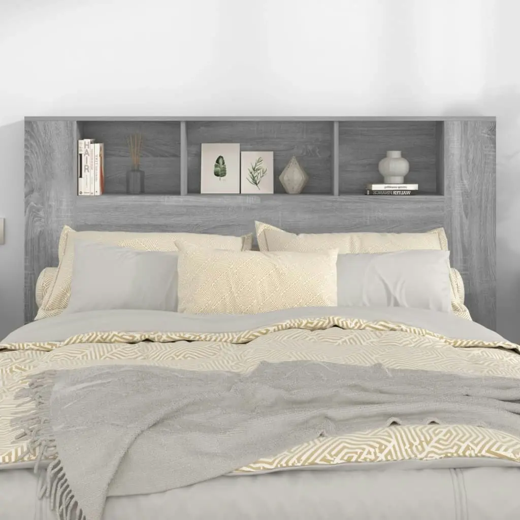 Headboard Cabinet Grey Sonoma 160x18.5x104.5 cm 817274