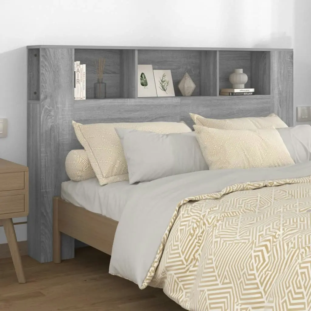 Headboard Cabinet Grey Sonoma 160x18.5x104.5 cm 817274