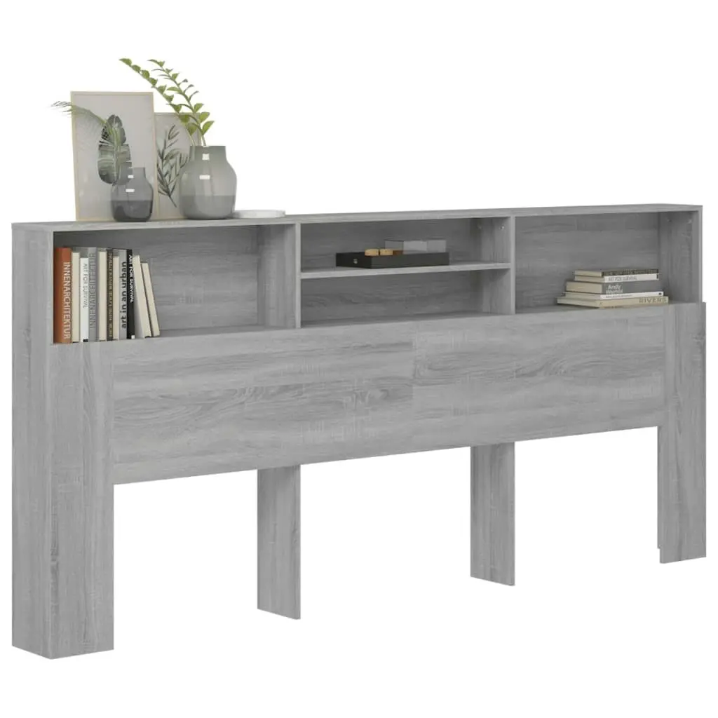 Headboard Cabinet Grey Sonoma 220x19x103.5 cm 817262