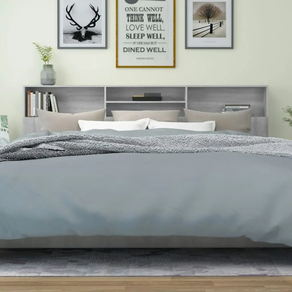 Headboard Cabinet Grey Sonoma 220x19x103.5 cm 817262