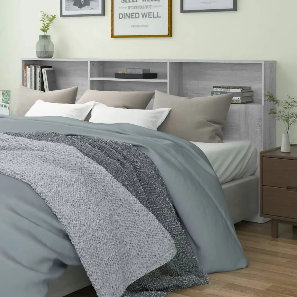 Headboard Cabinet Grey Sonoma 220x19x103.5 cm 817262