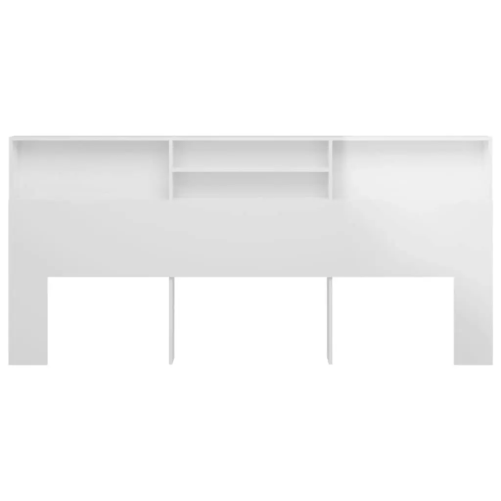 Headboard Cabinet High Gloss White 220x19x103.5 cm 811904