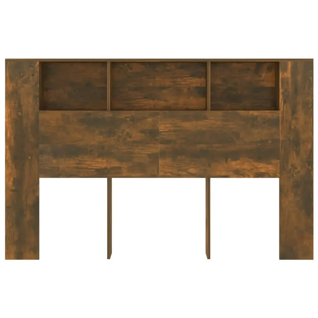 Headboard Cabinet Smoked Oak 160x18.5x104.5 cm 817273