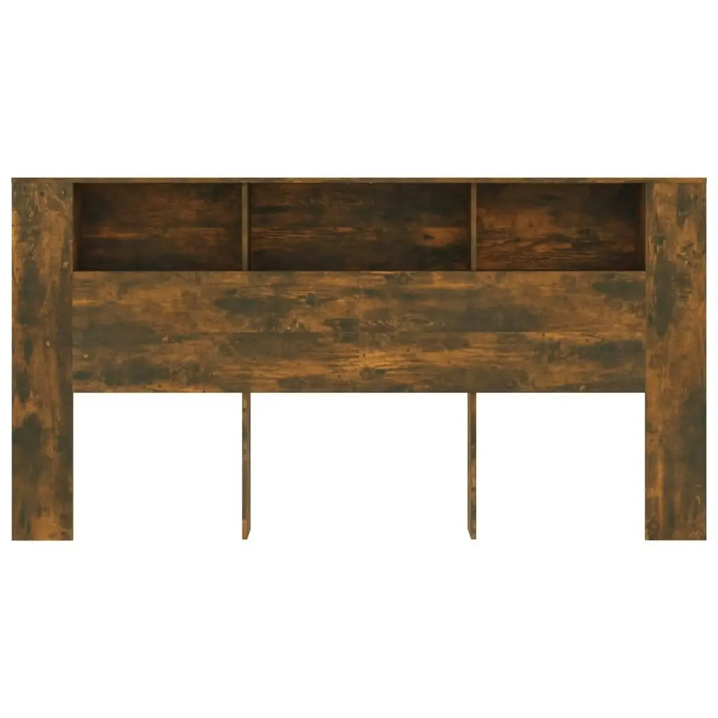 Headboard Cabinet Smoked Oak 200x18.5x104.5 cm 817279