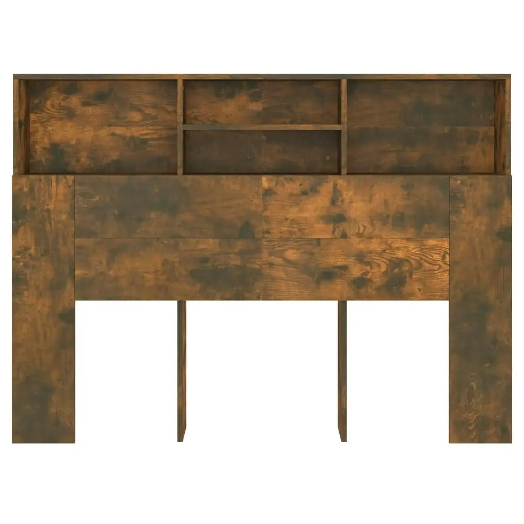 Headboard Cabinet Smoked Oak 140x19x103.5 cm 817249