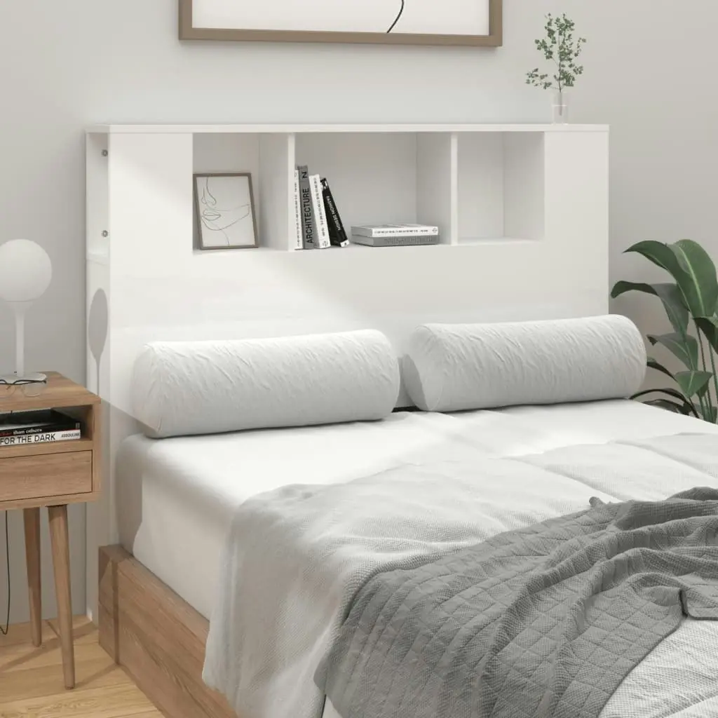 Headboard Cabinet High Gloss White 120x18.5x102.5 cm 811922