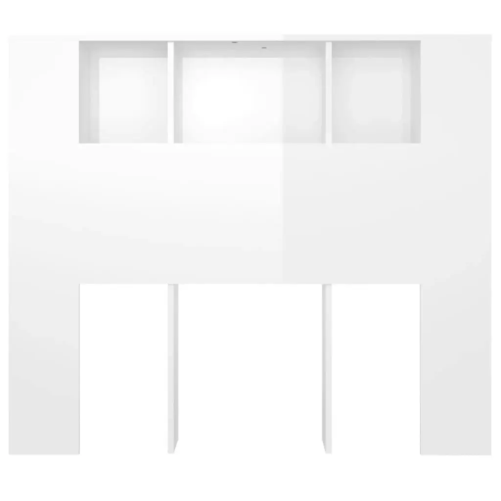 Headboard Cabinet High Gloss White 120x18.5x102.5 cm 811922