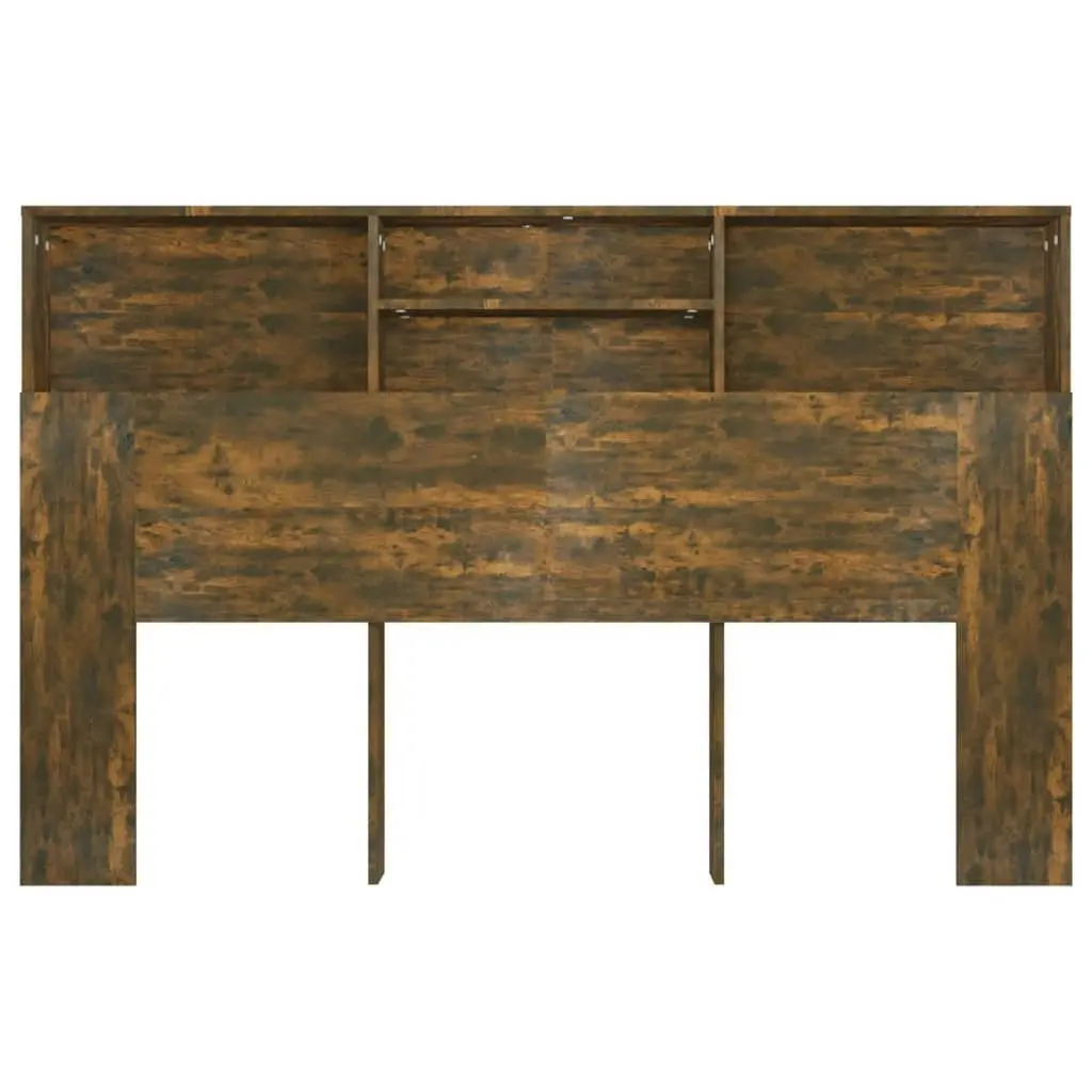 Headboard Cabinet Smoked Oak 160x19x103.5 cm 817252