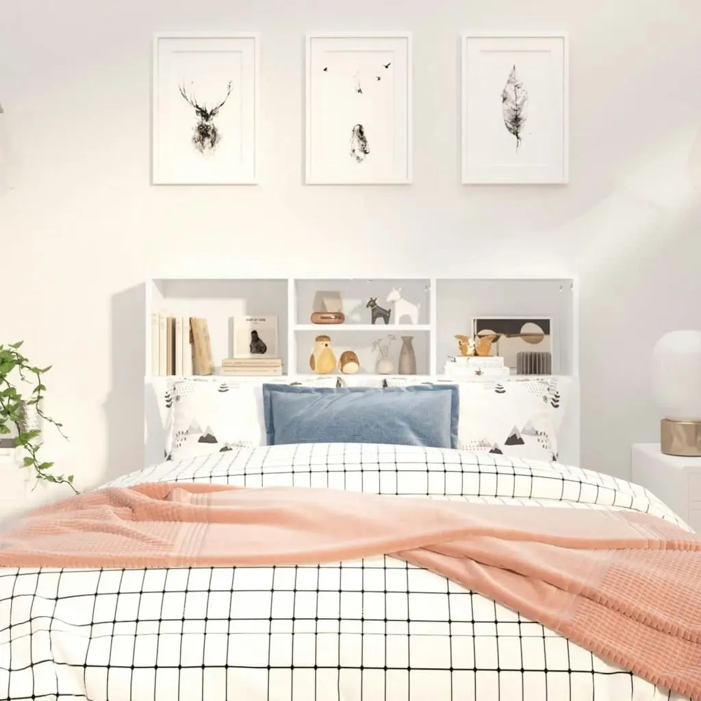 Headboard Cabinet White 120x19x103.5 cm 811853