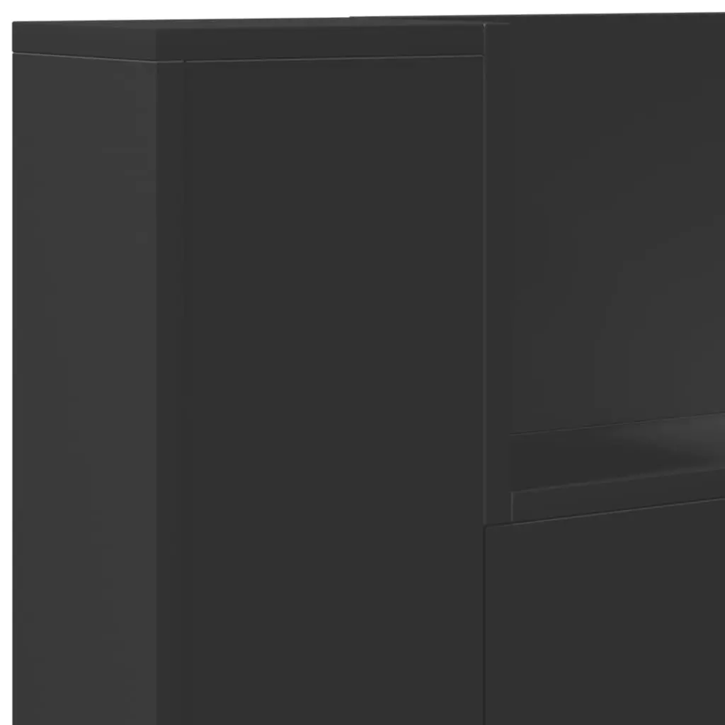 Headboard Cabinet with LED Black 100x16.5x103.5 cm 839232