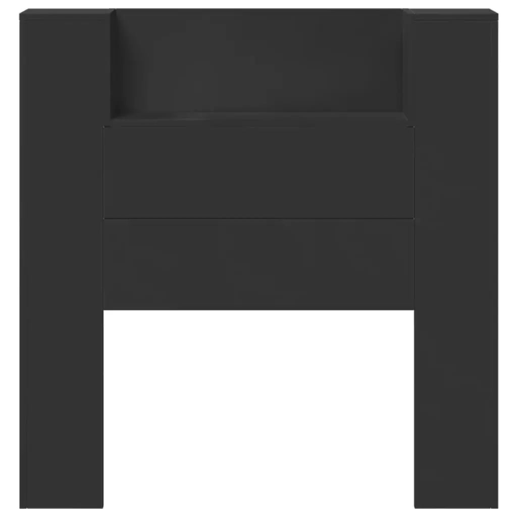 Headboard Cabinet with LED Black 100x16.5x103.5 cm 839232