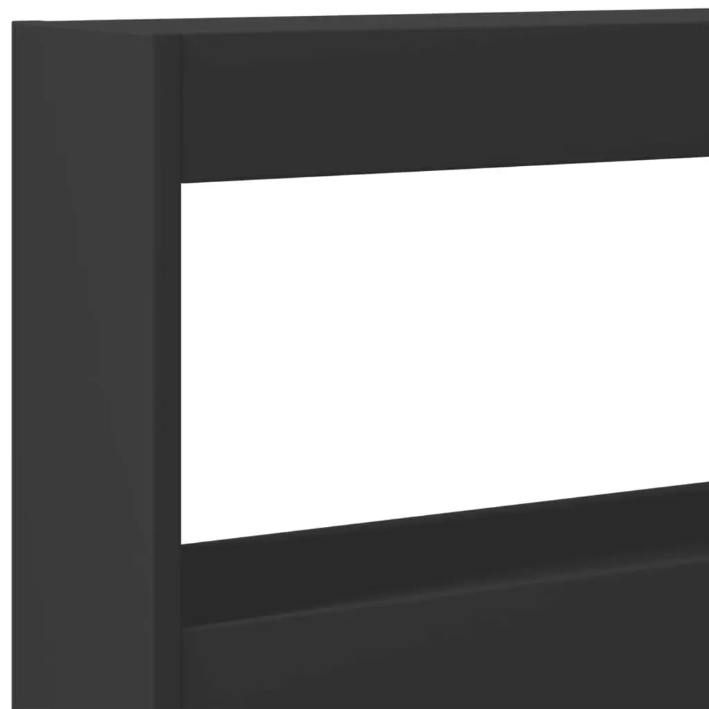 Headboard Cabinet with LED Black 160x17x102 cm 839204