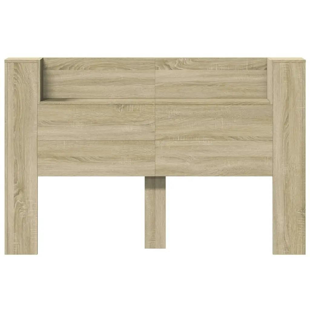 Headboard Cabinet with LED Sonoma Oak 160x16.5x103.5 cm 839254