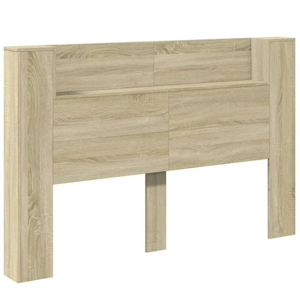 Headboard Cabinet with LED Sonoma Oak 160x16.5x103.5 cm 839254