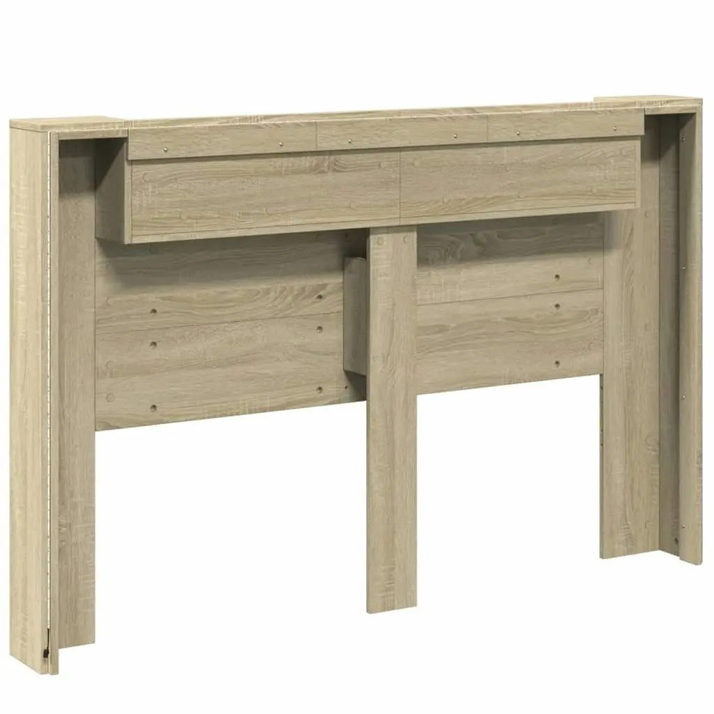 Headboard Cabinet with LED Sonoma Oak 160x16.5x103.5 cm 839254