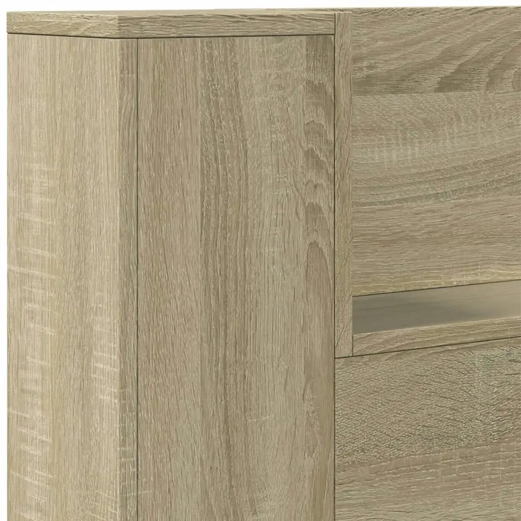 Headboard Cabinet with LED Sonoma Oak 160x16.5x103.5 cm 839254