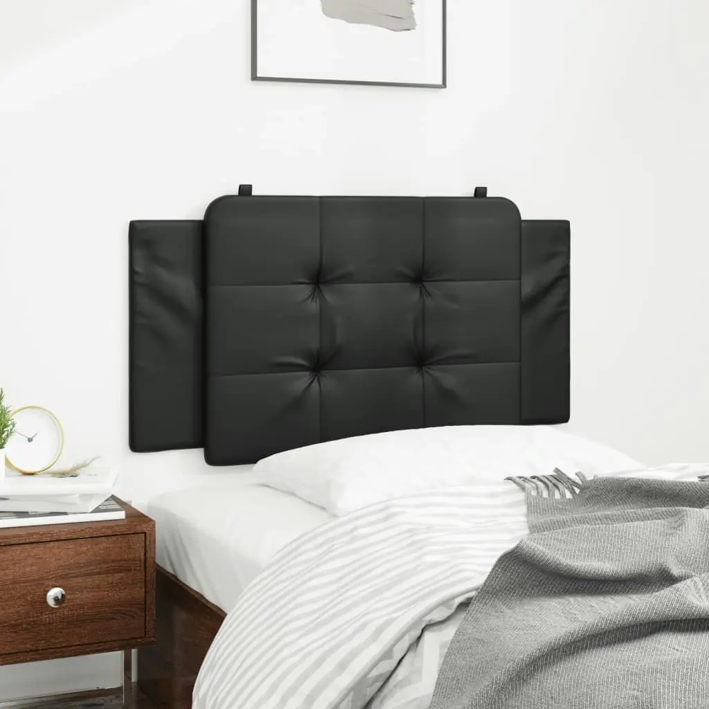 Headboard Cushion Black 107 cm Faux Leather 374896