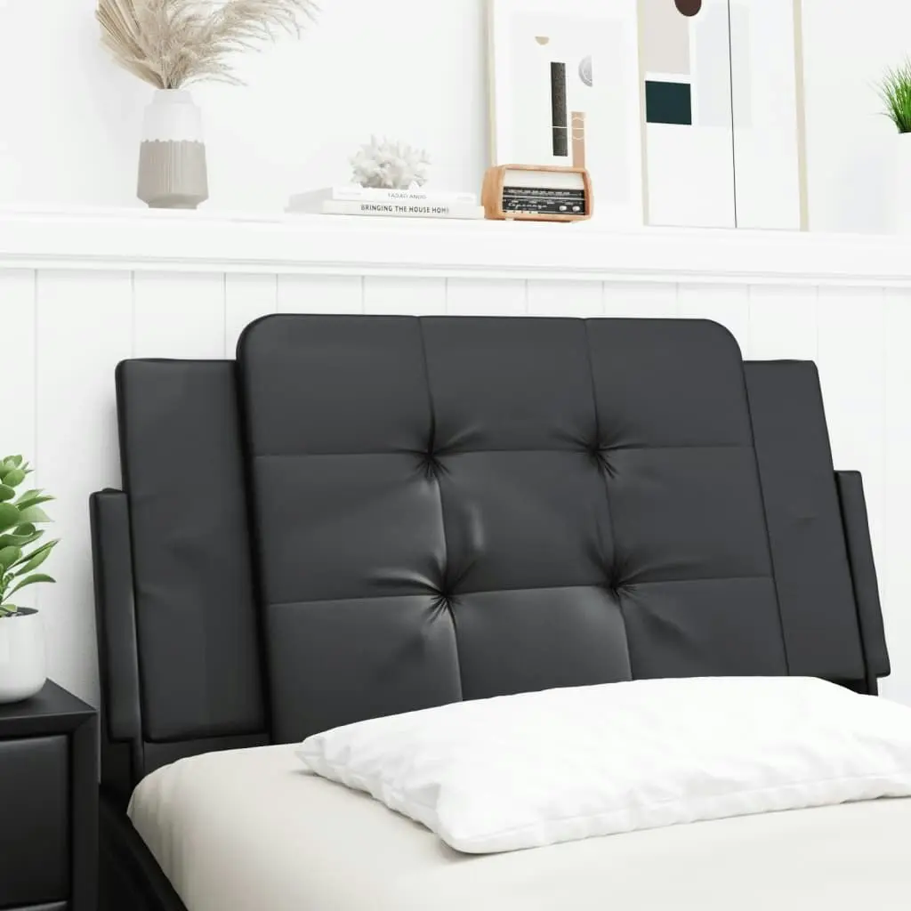 Headboard Cushion Black 107 cm Faux Leather 374896