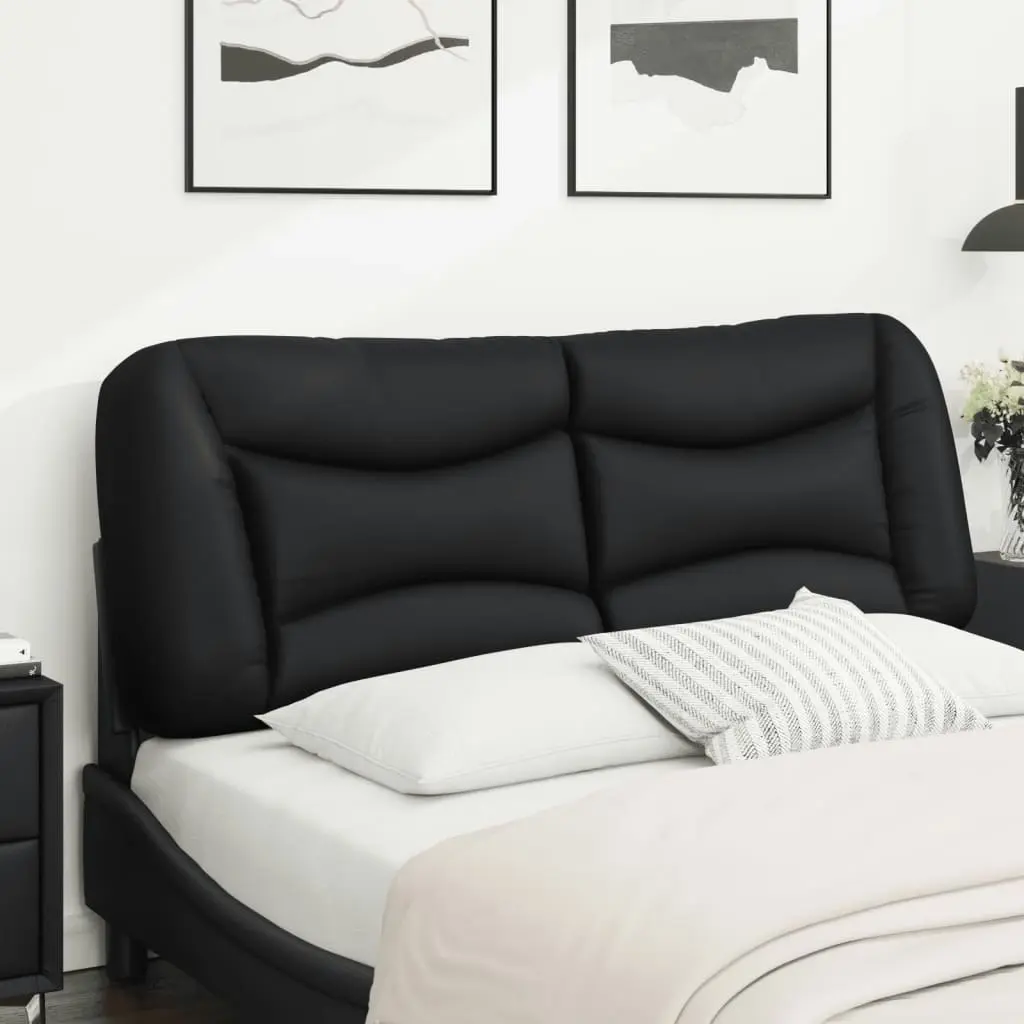 Headboard Cushion Black 137 cm Double Faux Leather 374575