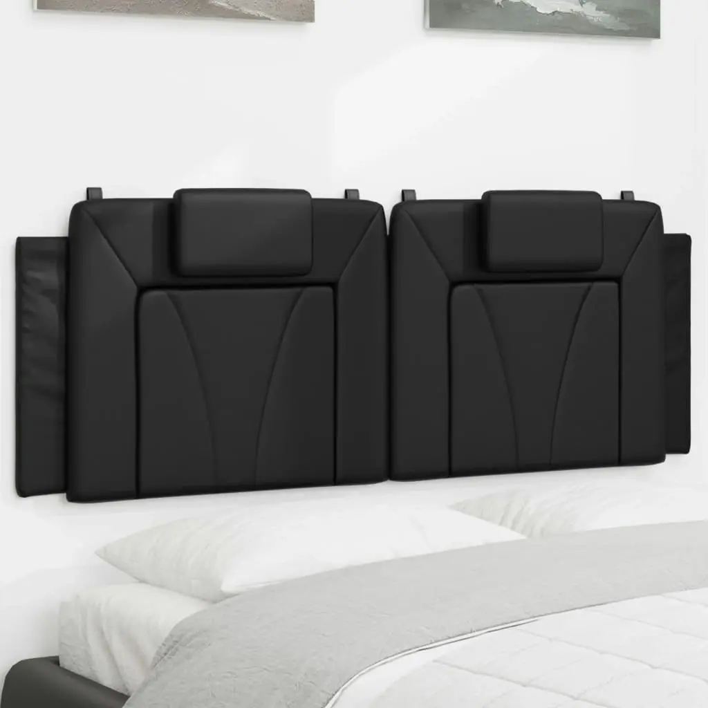 Headboard Cushion Black 137 cm Faux Leather 374788