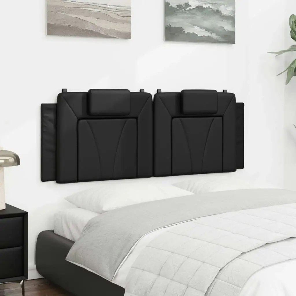 Headboard Cushion Black 137 cm Faux Leather 374788