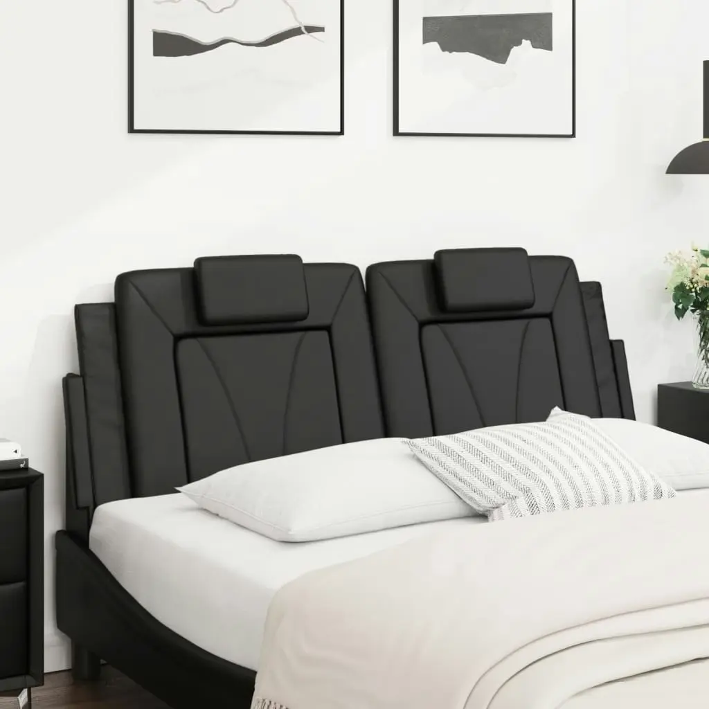 Headboard Cushion Black 137 cm Faux Leather 374788