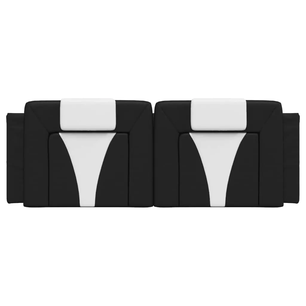 Headboard Cushion Black and White 152 cm Faux Leather 374823