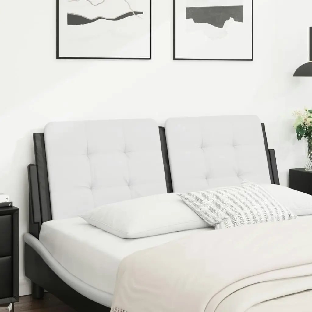 Headboard Cushion Black and White 137 cm Faux Leather 3207711