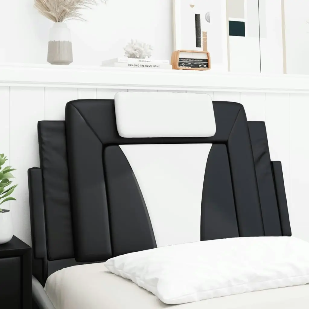 Headboard Cushion Black and White 90 cm Faux Leather 374772