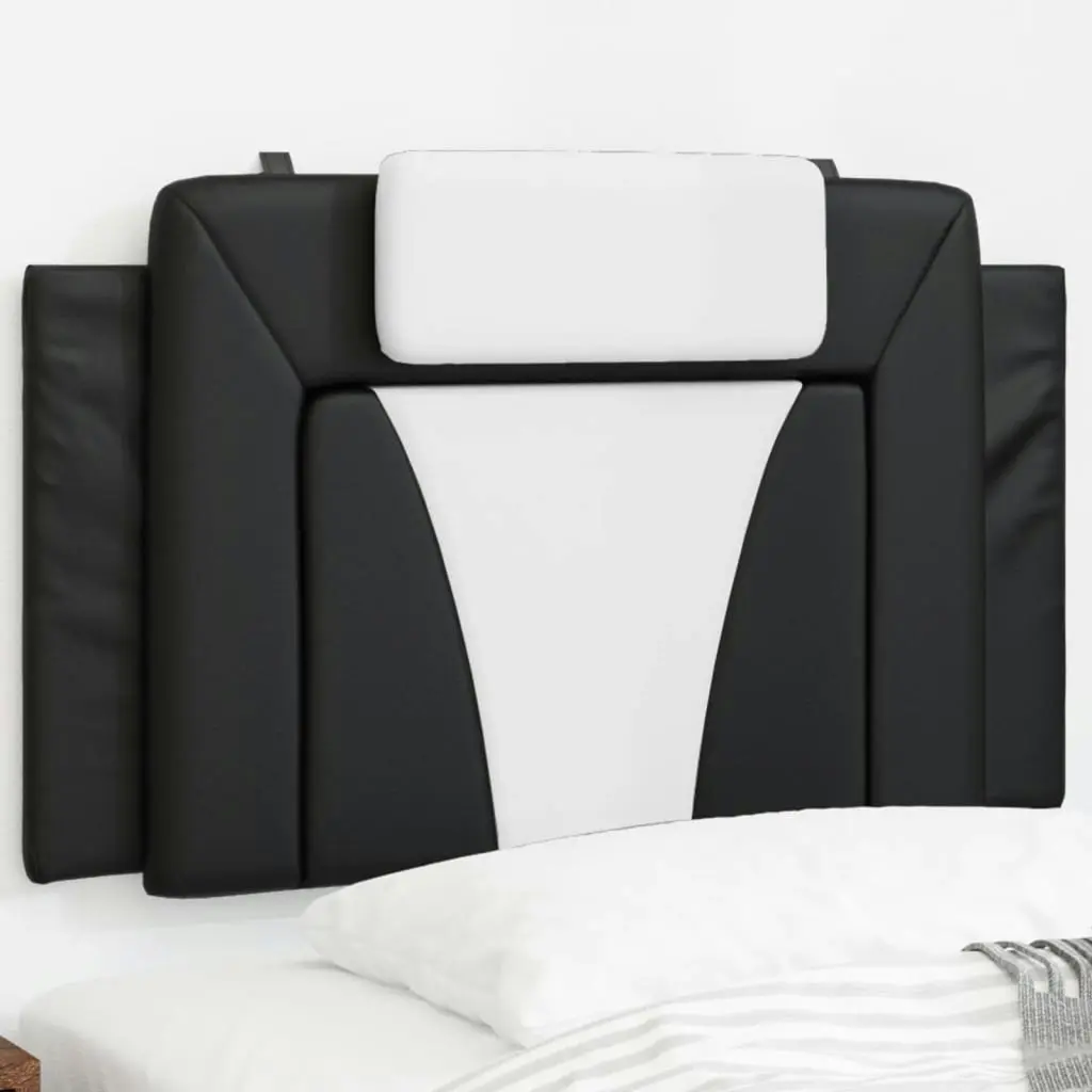 Headboard Cushion Black and White 90 cm Faux Leather 374772