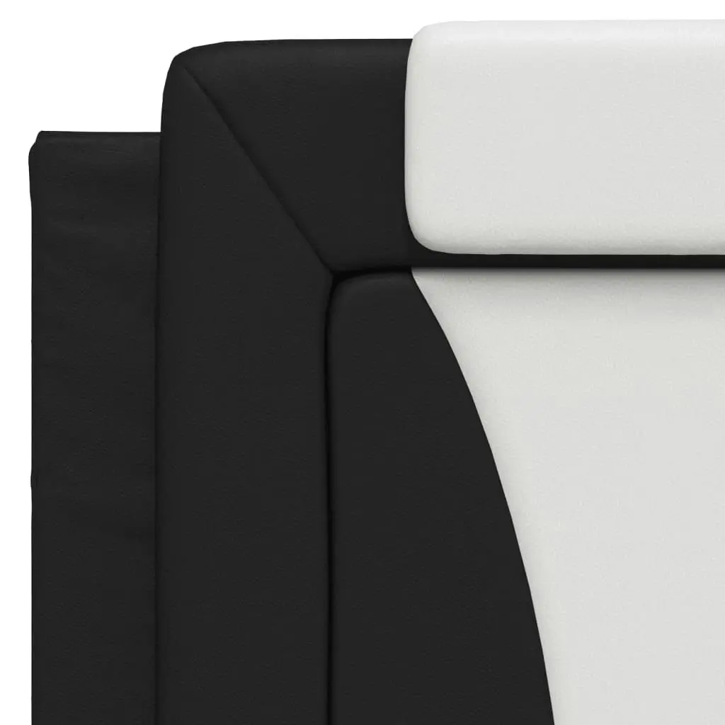 Headboard Cushion Black and White 107 cm Faux Leather 374828