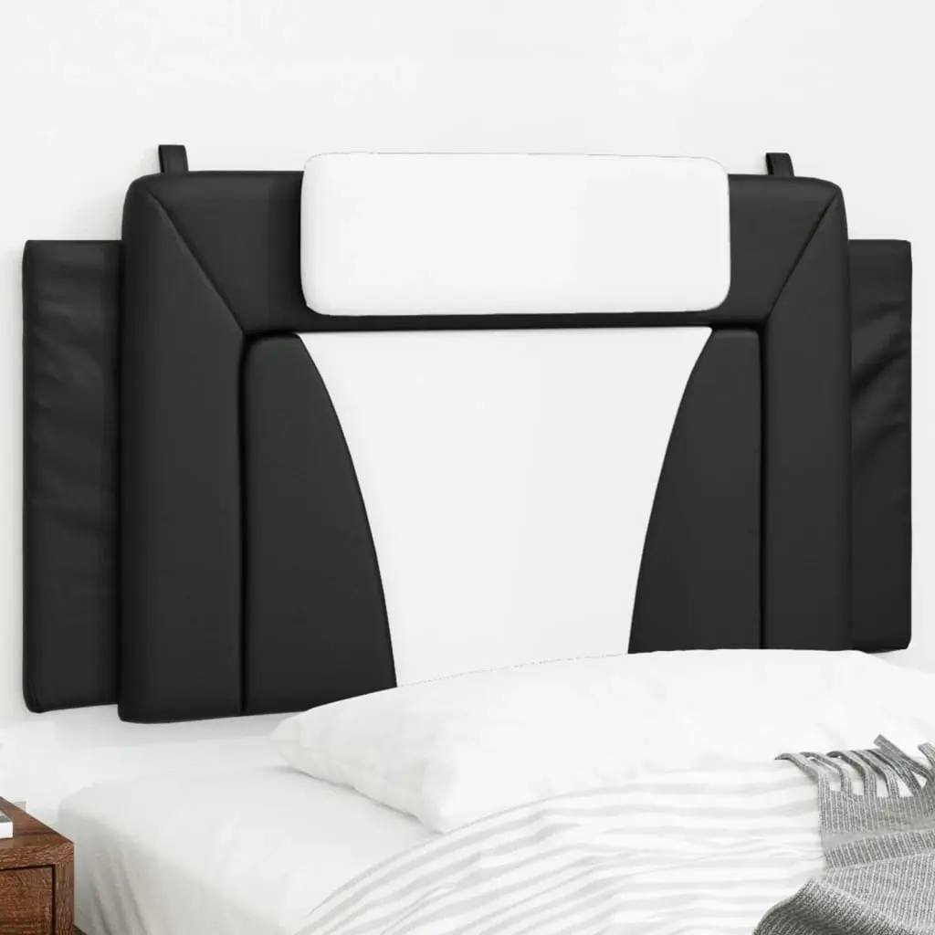 Headboard Cushion Black and White 107 cm Faux Leather 374828