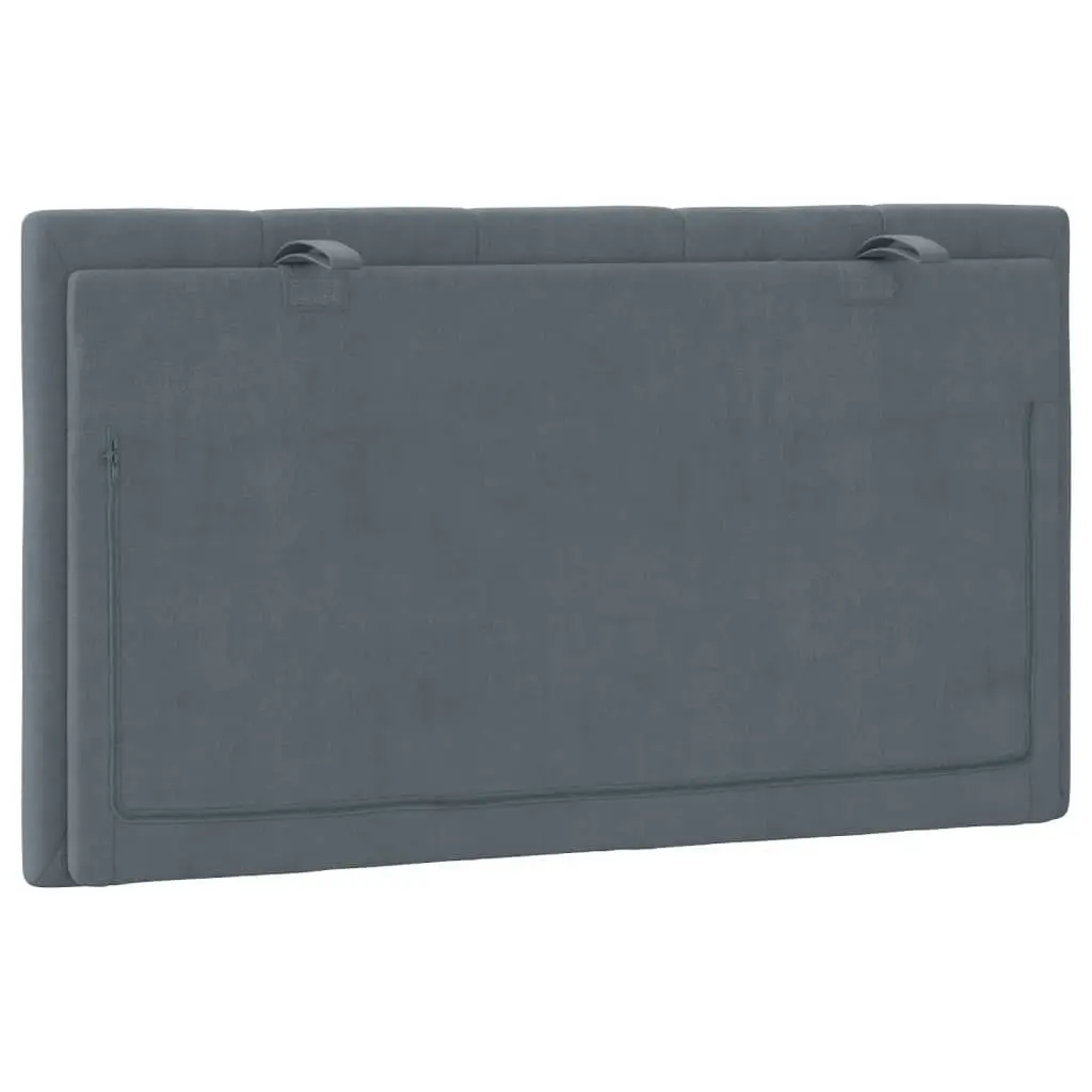 Headboard Cushion Dark Grey 90 cm Velvet 374650