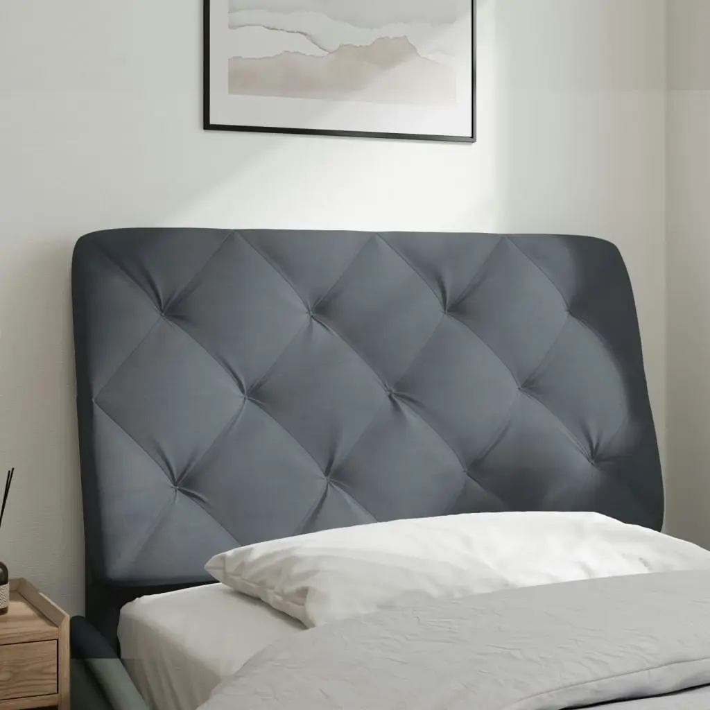 Headboard Cushion Dark Grey 90 cm Velvet 374709