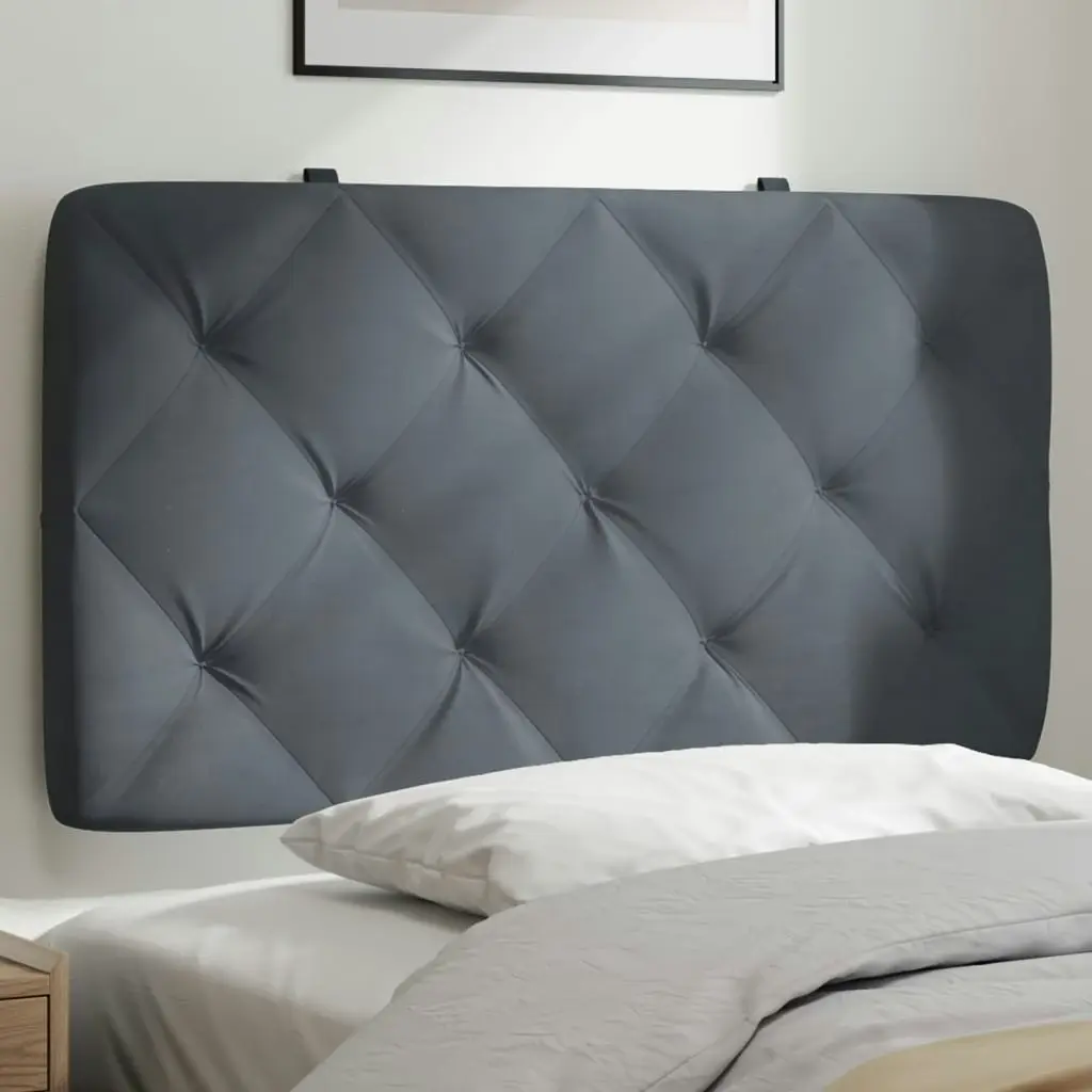 Headboard Cushion Dark Grey 90 cm Velvet 374709